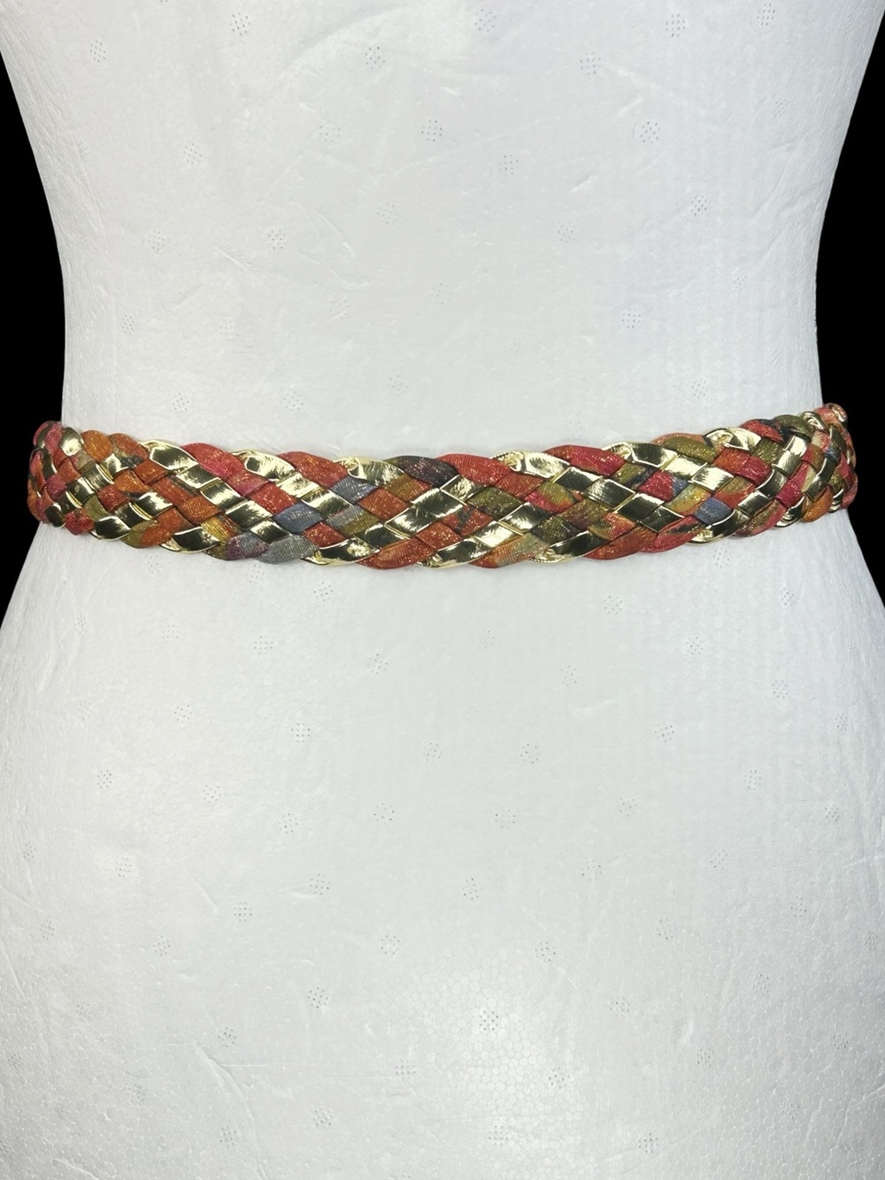 Luigi Lanatta Metallic Braided Leather Belt 29 Vintage Made In Italy - Picture 3 of 8